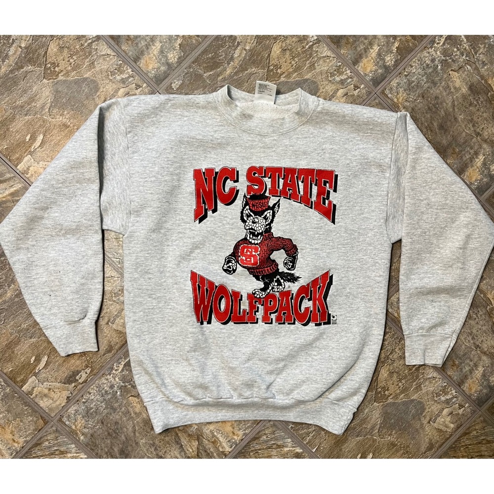 Tultex NC State Wolfpack Sweatshirt Men XL Gray Vintage Graphic Pullover
